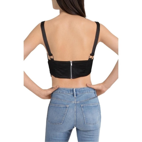 Danielle Bernstein Women's Bra Tank Crop Top SZ 6 Black - Picture 2 of 11